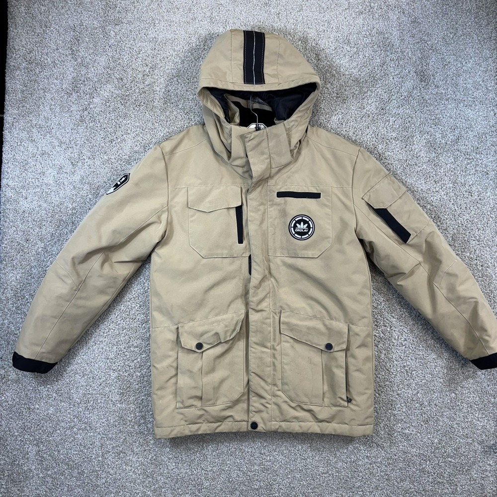 Orolay Parka Jacket Mens Medium Tan Beige Hooded Tactical Winter Ski Coat